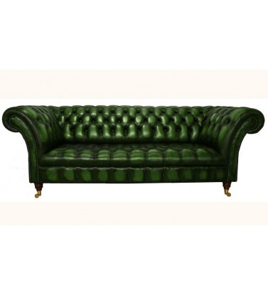 Chesterfield Balmoral Genuine Leather Antique Green 2 Seater Sofa