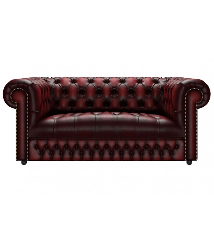 2 seater oxblood chesterfield sofa deals
