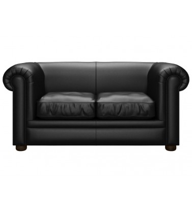 Chesterfield Kensington Genuine Leather Shelly Black 2 Seater