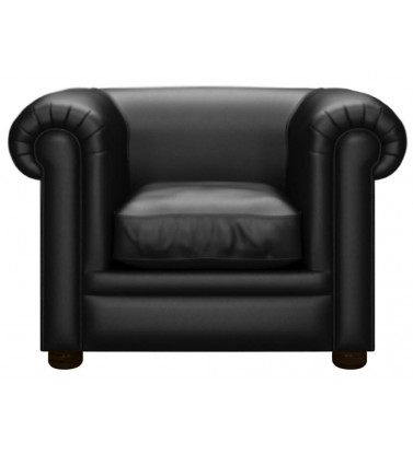 Chesterfield Kensington Genuine Leather Shelly Black Armchair