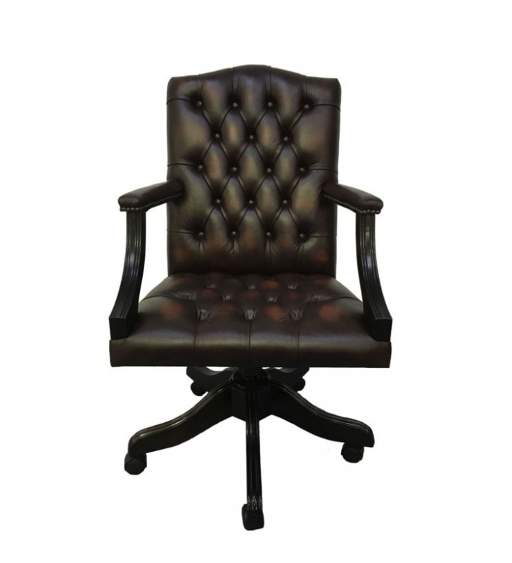 Chesterfield Genuine Leather Gainsborough Swivel Office Chair