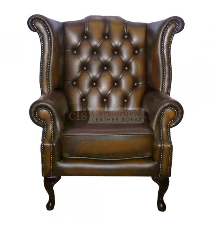 Chesterfield Genuine Leather Antique, Antique Brown Leather Sofa